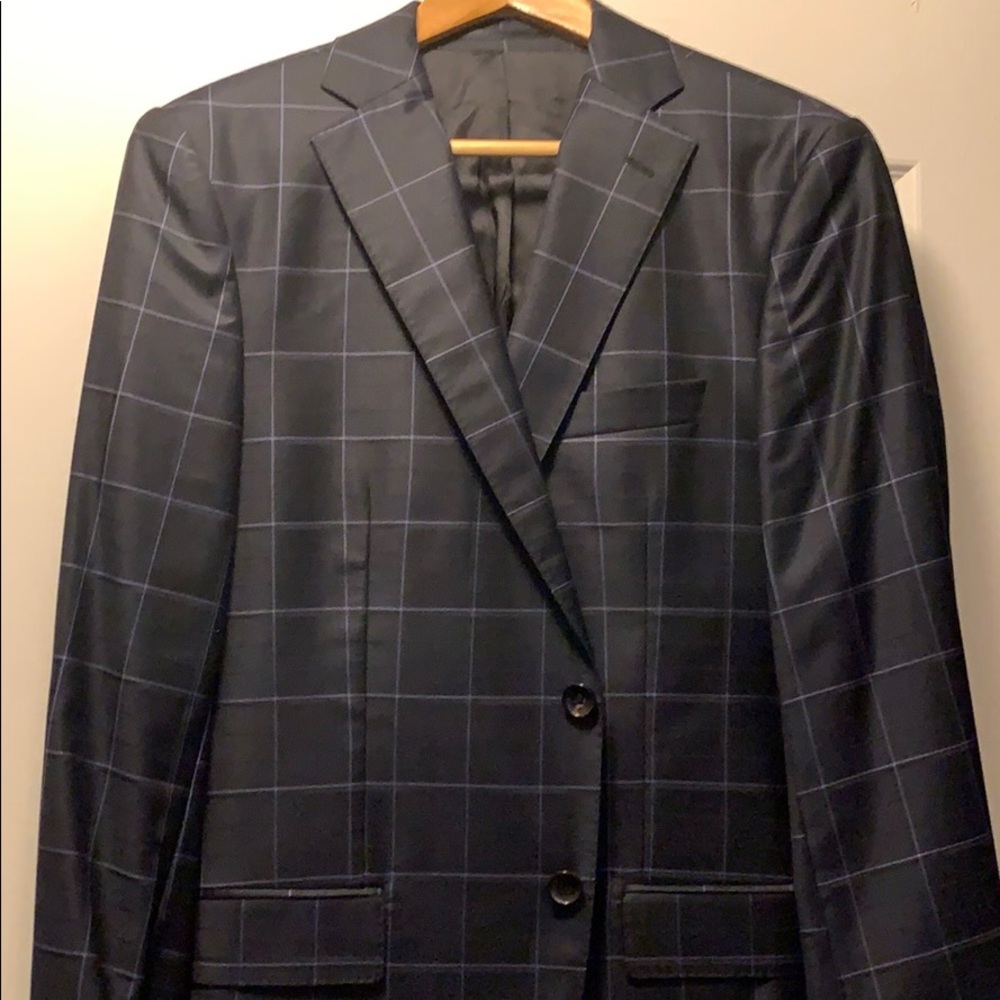 Checkered navy blue Sarar blazer (38R)
